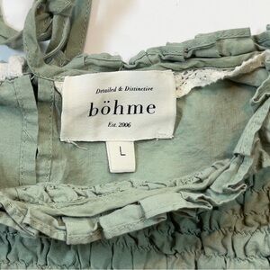 böhme Sage Green Smocked Women's Top